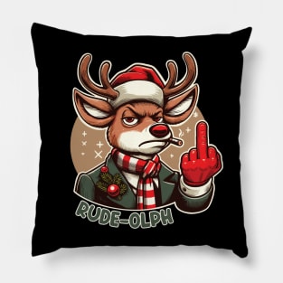 Rudolph ugly christmas sweater Pillow