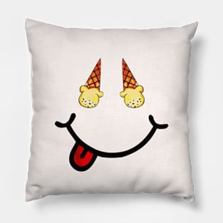Ice Cream Cone & Smile (in the shape of a face) Pillow