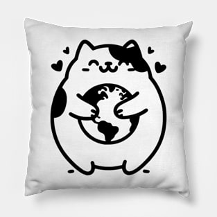 Hug the earth by the cat Pillow