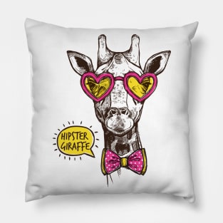 Hipster Giraffe Pillow