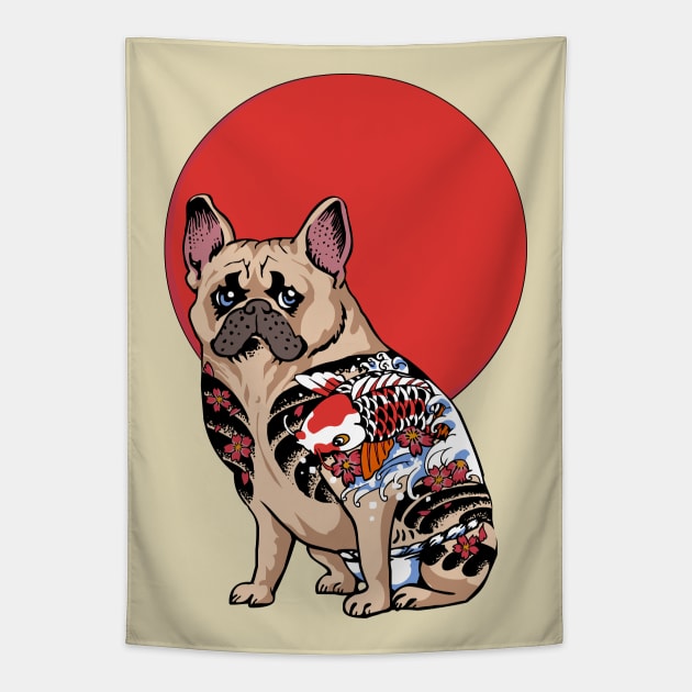 French Bulldog Yakuza Tapestry by huebucket