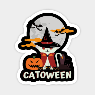 Catoween, cat halloween, cat lover, happy halloween Magnet