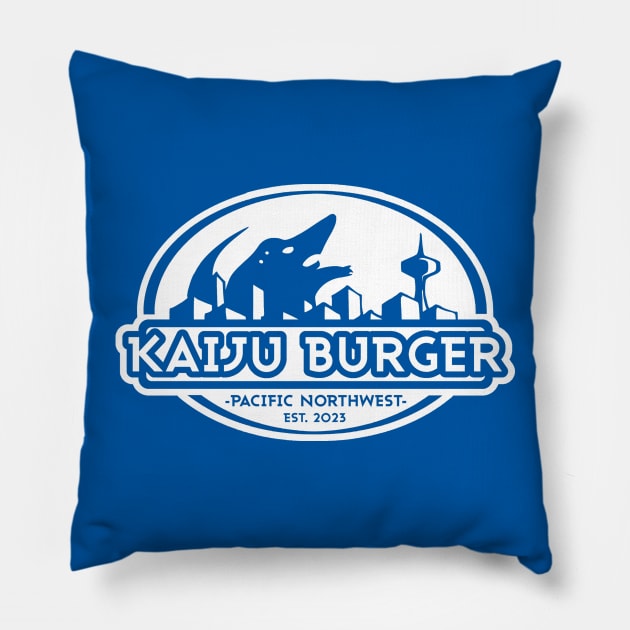 Kaiju Burger Restaurant Souvenir Tee Pillow by Spykles