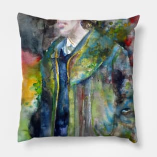 OSCAR WILDE watercolor portrait .22 Pillow