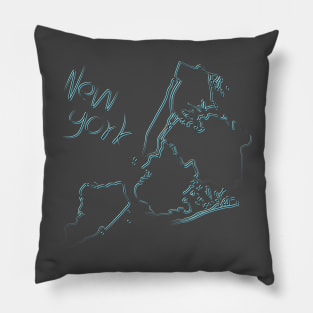 New York city map with bright silhouettes Pillow