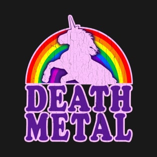 Funny Death Metal Unicorn Rainbow T-Shirt