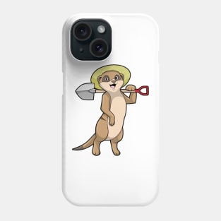 Meerkat as Farmer with Shovel Phone Case