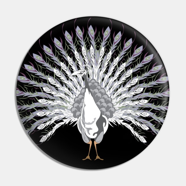 White Peacock Pin by The Cuban Witch