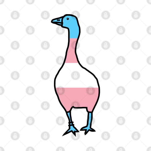 Small Transgender Pride Flag Goose by ellenhenryart