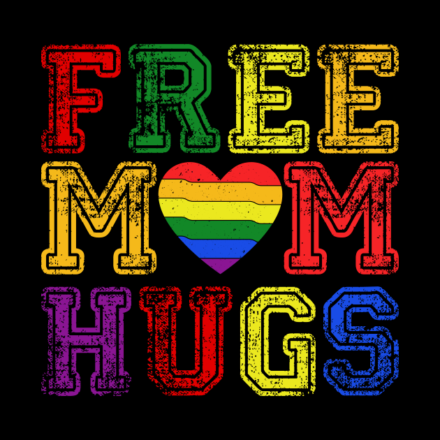 Colorful Hearts Letters Free Mom Hugs Typographie by jodotodesign