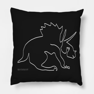 Maastrichtien Triceratops Ceratopia White Color - Oneliner Pillow