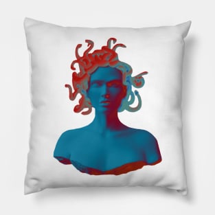 Medusa gorgon statue bust design - light version Pillow