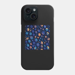 Seamless Patterns of Planets and Stars Phone Case