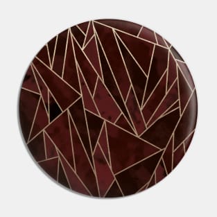 Shattered Deep Ruby - Red Mosaic Pattern Pin