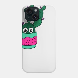 Cute Cactus Design #308: Bunny Ear Cactus In A Cute Pot Phone Case