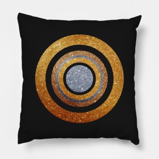 Gold & Silver Glitter Circle Target Pillow