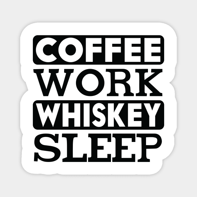 coffee work whiskey sleep Magnet by Underground Cargo