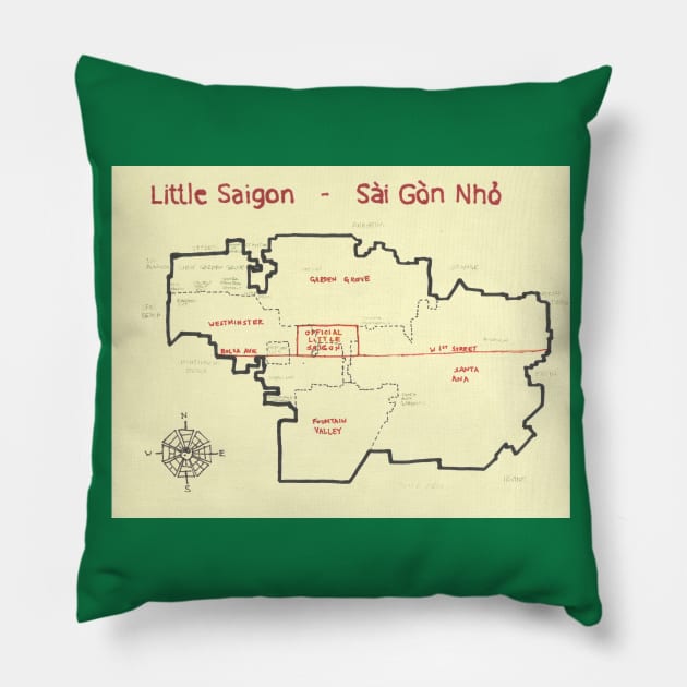 Little Saigon Pillow by PendersleighAndSonsCartography