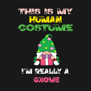 This Is My Human Costume I'm Really A Gnome Lover Christmas Gift Idea Gnome Cartoon T-Shirt