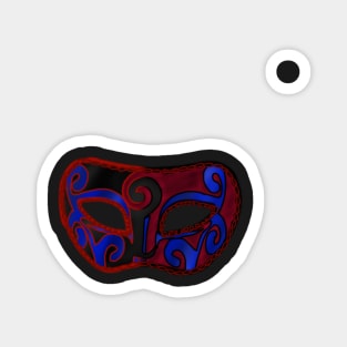 Red Black & Blue Masquerade Mask Magnet