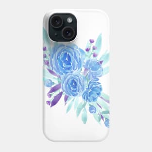 Blue peonies bouquet Phone Case