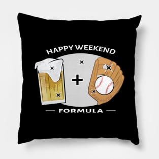 Happy Weekend Formula - Baseball & Beer Pillow