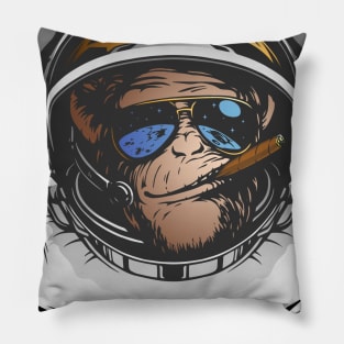 Chimps in Space for Lovers of Science-Fiction and Cosmos Pillow