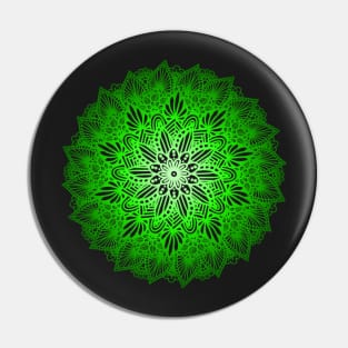Green Digital Mandala Pin