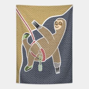 Sloth rock climbing Tapestry