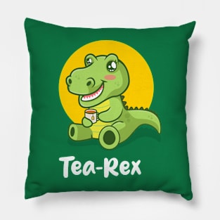 Tea-Rex dinosaur (on dark colors) Pillow