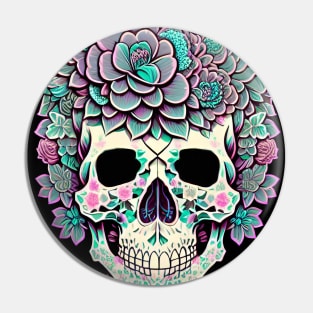 skull flower Pin