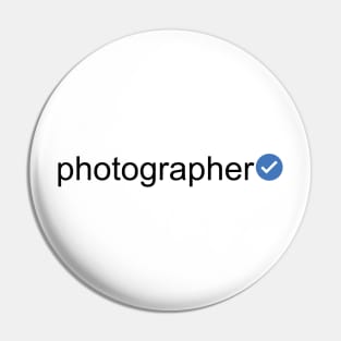 Verified Photographer (Black Text) Pin