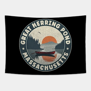 Great Herring Pond Massachusetts Sunset Tapestry