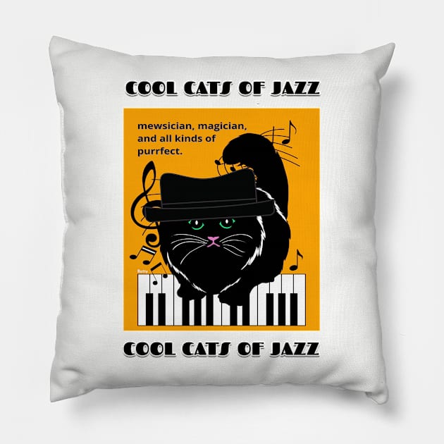 Cool Cats of Jazz-jazz music Pillow by Rattykins