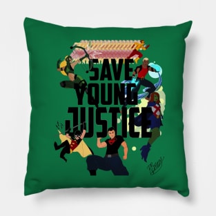 SAVE YOUNG JUSTICE by RHONA BREEZE Pillow