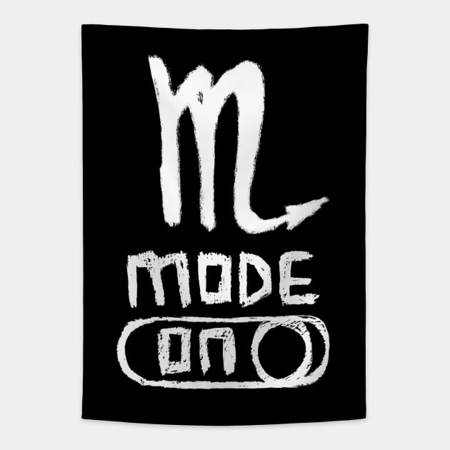 Scorpio Mode ON, Zodiac Sign Tapestry by badlydrawnbabe