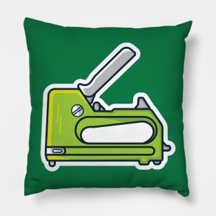 Colorful Staple Gun Sticker design vector illustration. Stationery shop working element icon concept. Stapler gun for join and repair, stapler sign sticker design icon with shadow. Pillow