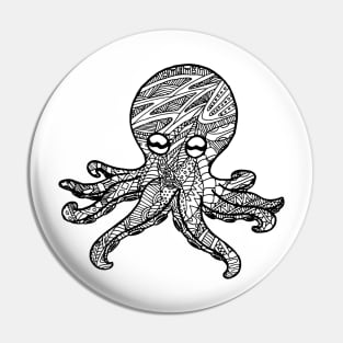 Octopus Zentangle Pin