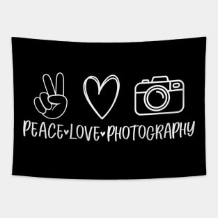 Peace love photography design Tapestry