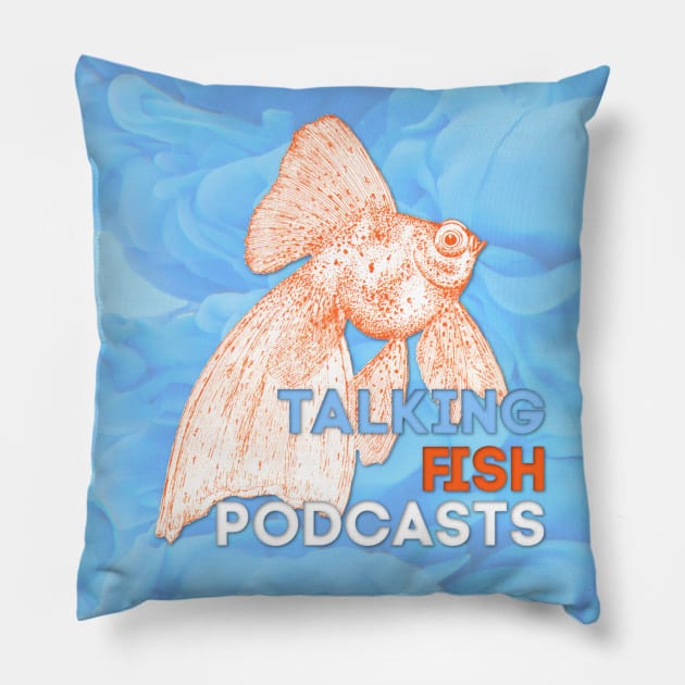 Fish Logo with Background Pillow by TalkingFishPodcasts