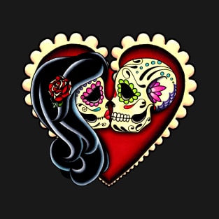 Ashes - Dia de los Muertos Couple - Day of the Dead Sugar Skull Lovers T-Shirt