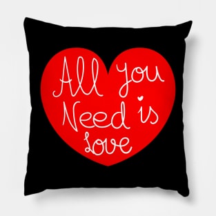 Love Quote Valentines Heart Pillow