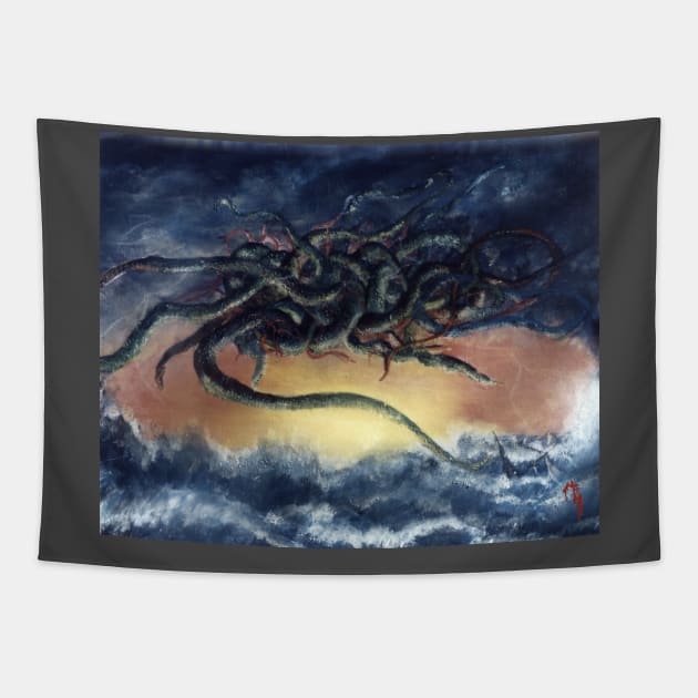 Azathoth: Mindless Horror (color) Tapestry by MooreMythos