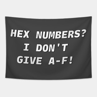 HEX NUMBERS White Font Tapestry