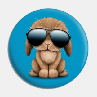 Cute Baby Bunny Wearing Sunglasses Pin