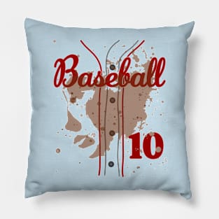 Baseball Jersey Number 10 Kids Baseball Uniform Dirty Funny #10 Pillow