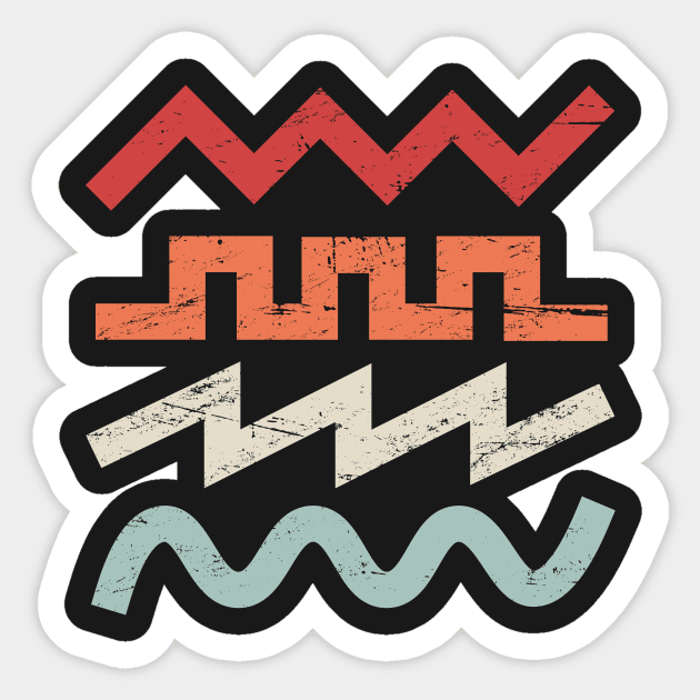 Retro Synth Waveforms - Synthesizer - Sticker | TeePublic