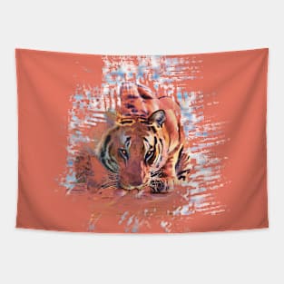 God Angry Tiger Tapestry