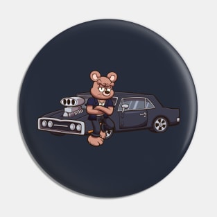 Fast And Angry Teddy Bear Pin