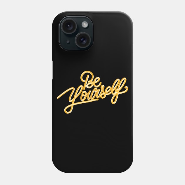 Be yourself 3D gold 2 Phone Case by Miruna Mares